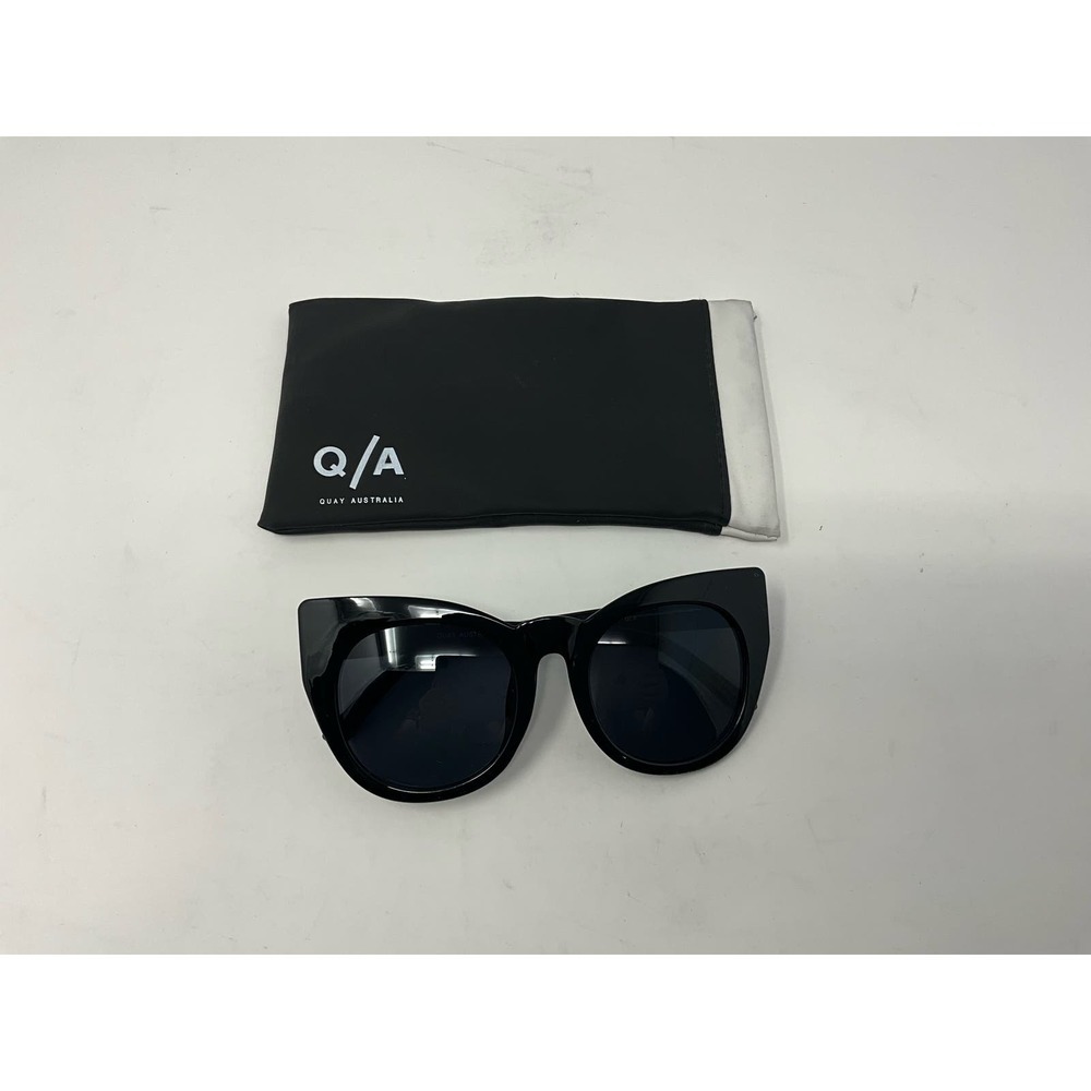 Quay Cha-Cha Women's Black Plastic Frame Black Plastic Lens Cat-Eye Sunglasses‎